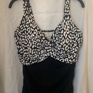 Lands' End Black and White Bikini
